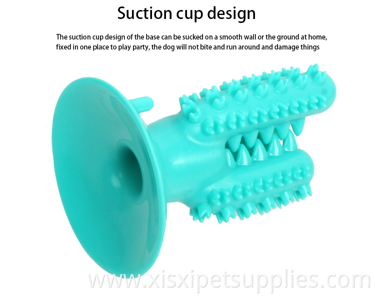 Factory Wholesale Rubber Pet Molar Toys Dog Toothbrush Stick Cactus Interactive Dog Toothbrush Chew Toy With Suction Cup